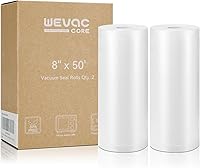 Wevac Vacuum Sealer Bags 8x50 Rolls 2-Pack | Heavy Duty, BPA-Free Rolls for FoodSaver, Meal Prep, Sous Vide Storage