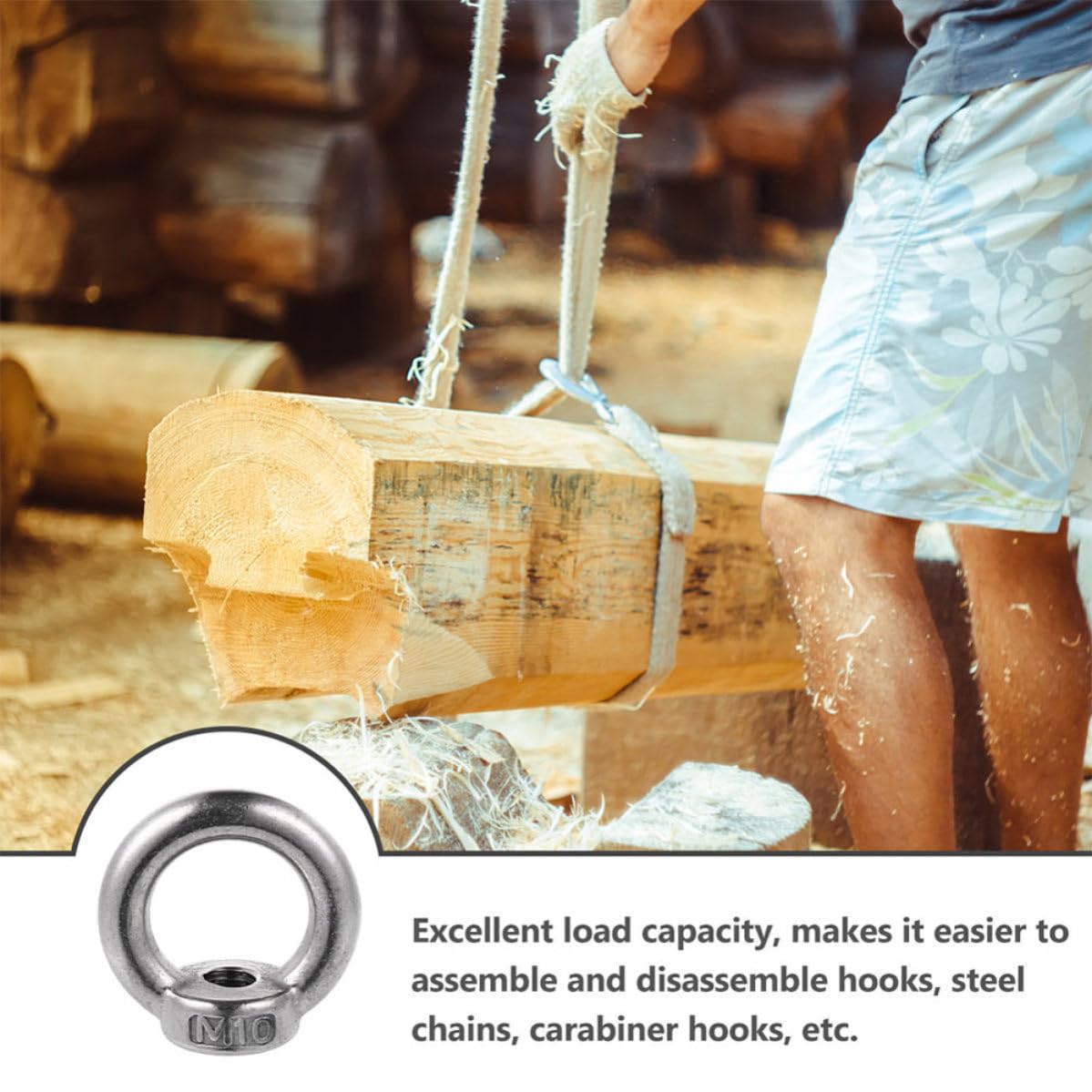 Stainless Steel Ring Nuts M10 6Pcs Lifting Eye Nut