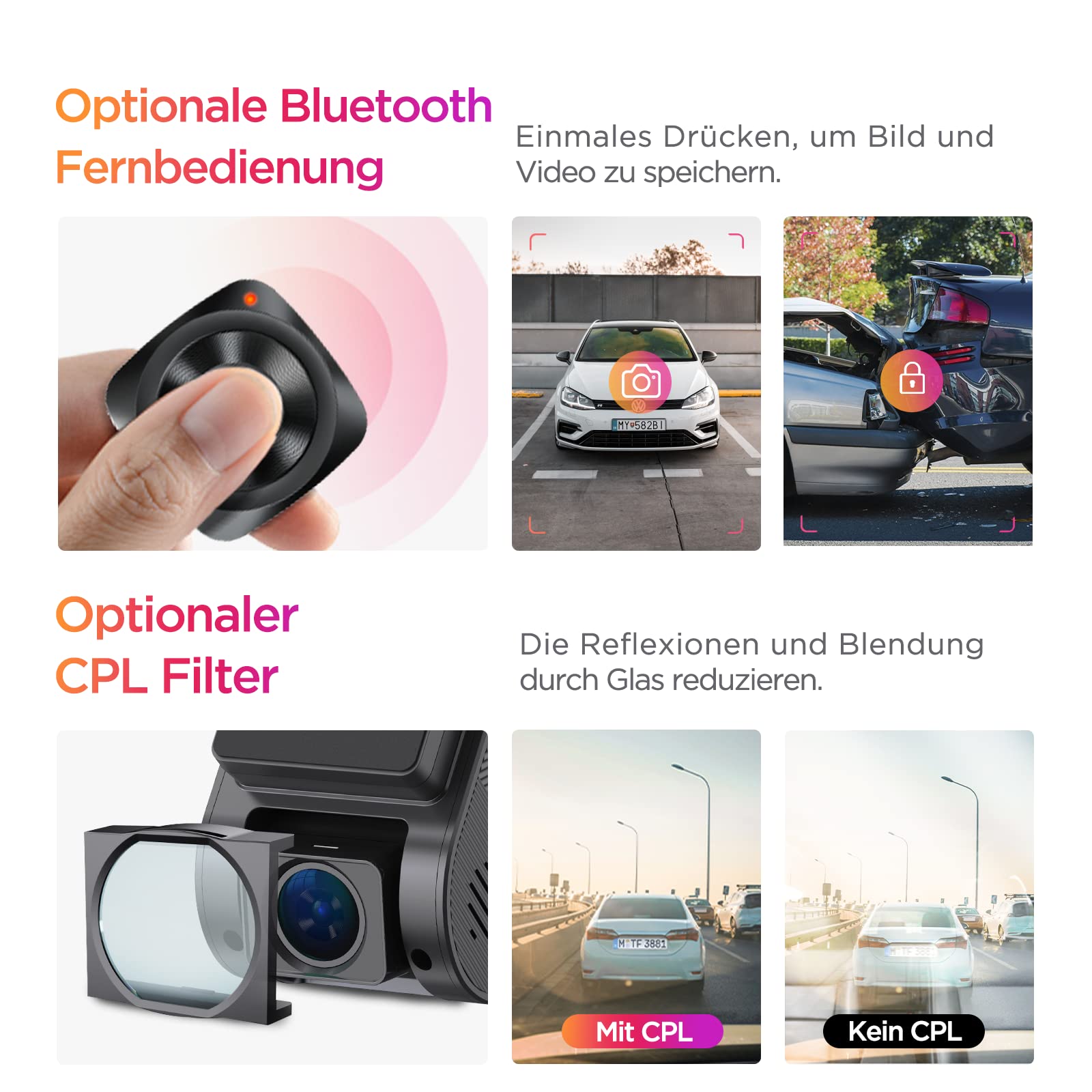 VIOFO A119 Mini 2 Dash Cam Frontale 2.7K 5GHz Wi-Fi, 2K 60fps/HDR 30fps Controllo vocale, STARVIS 2 Visione notturna migliorata, 1.5" LCD Hidden Dash Cam Car, GPS Camera Car,