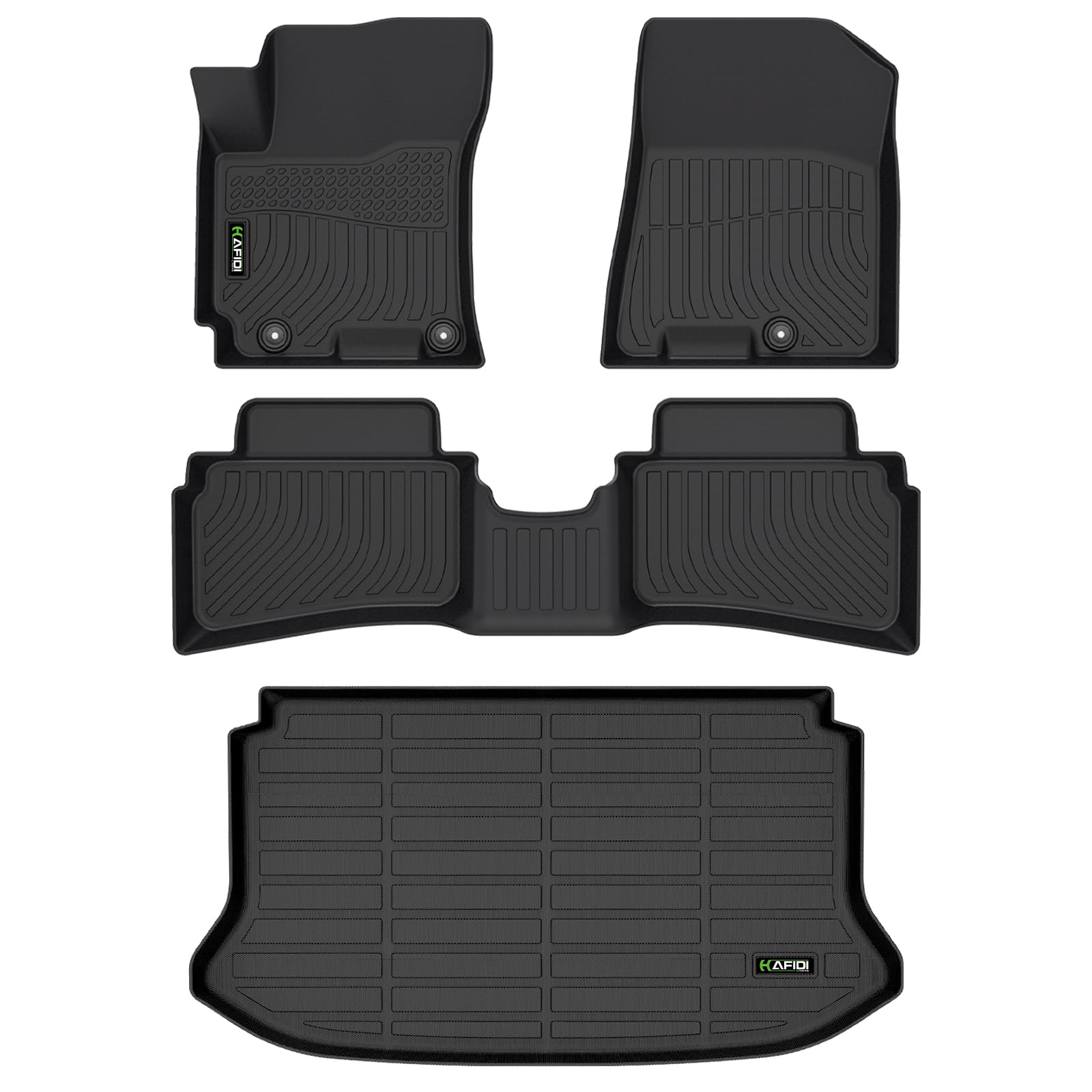 HAFIDI Floor Mats & Cargo Liner Set Fit for 2020-2026 Hyundai Venue (Cargo Liner Only Fit The Upper Layer) All Weather Protection TPE Anti-Slip Car
