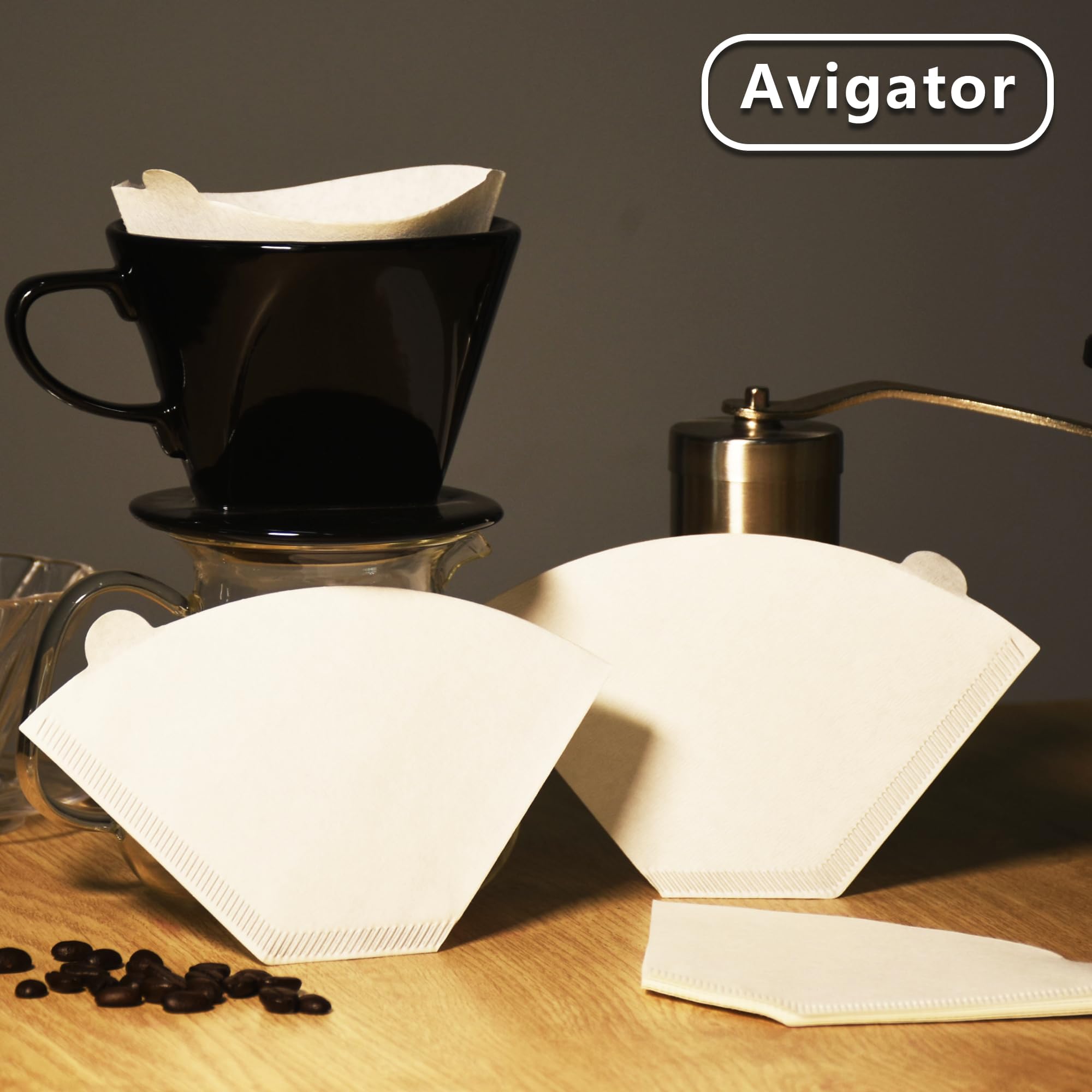 avigator #103 Cone Coffee Filter, 100 Count 8-10 Cup Natural Paper Disposable Coffee Filters For Pour Over and Drip Coffee Maker, Natural White