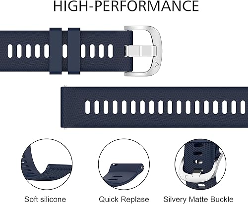 Miniatura 3 de lappets Correa deportiva compatible con Samsung Watch 3Gear S3 ClassicS3 FrontierForerunner25510.442 in, correa suave de repuesto de silicona para