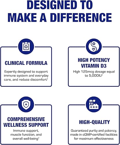 Miniatura 5 de Vitamina D3 de alta resistencia, 5000 UI, fórmula clínica, suplemento de vitamina D para hombres y mujeres para dientes óseos, estado de ánimo