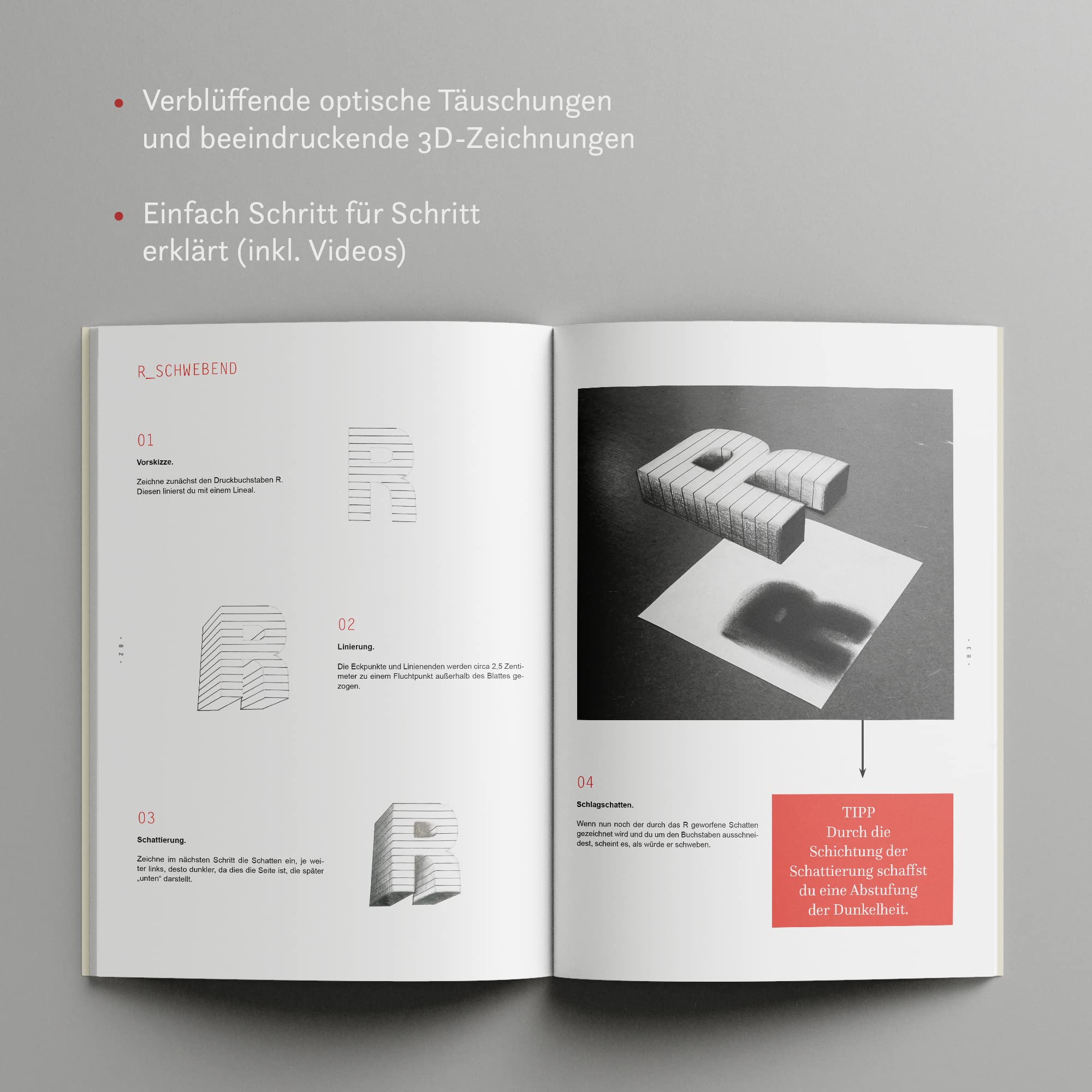 Optische Täuschungen und 3D Zeichnen leicht gemacht: Mit verständlichen Anleitungen, Übungen, Videos, Tipps und Tricks 3D zeichnen lernen