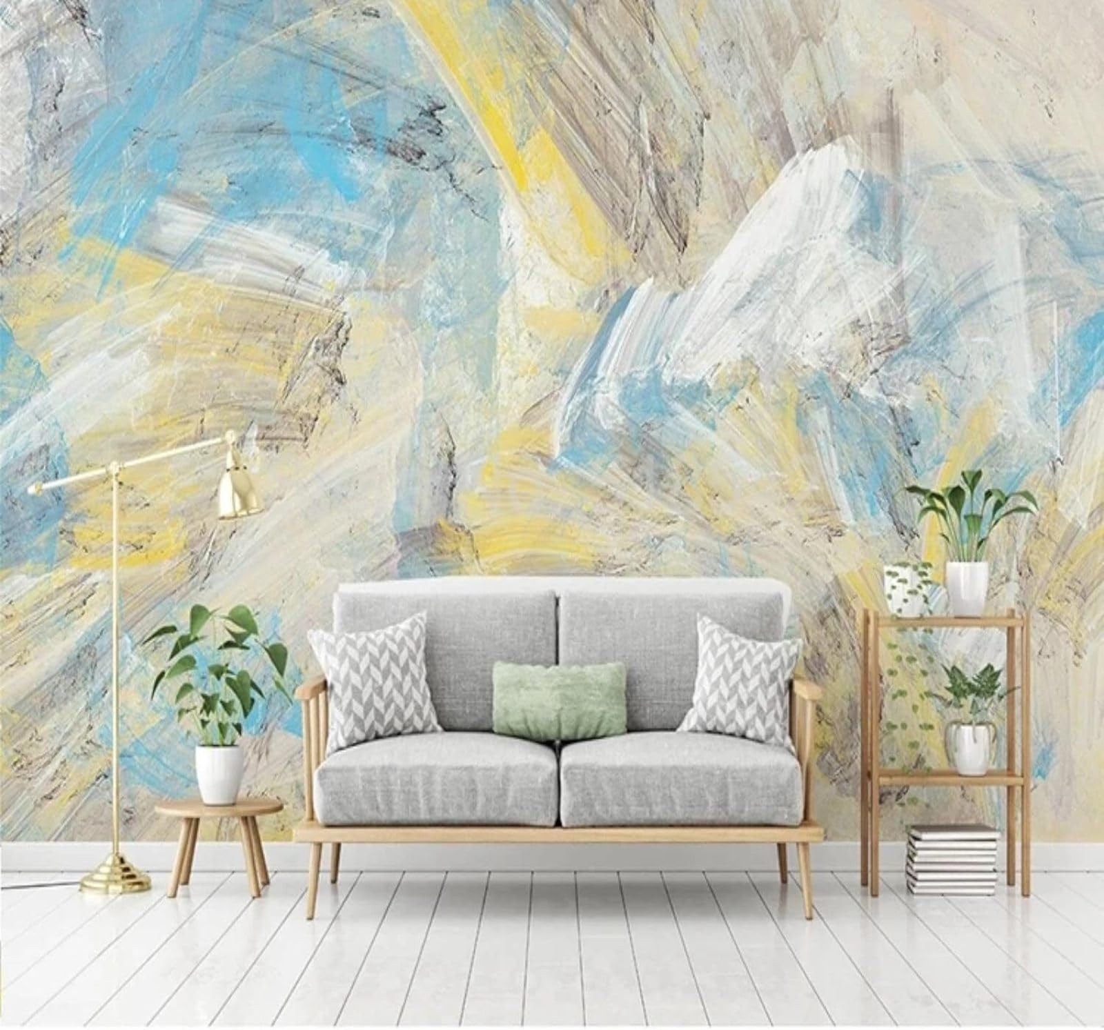 Tzxztt Abstract Hand Drawn Colourful Graffiti Art Modern 3D Wallpaper Premium Textured Silk Neutral Tones Material Ideal for Living Room Bedroom-300cm×210cm