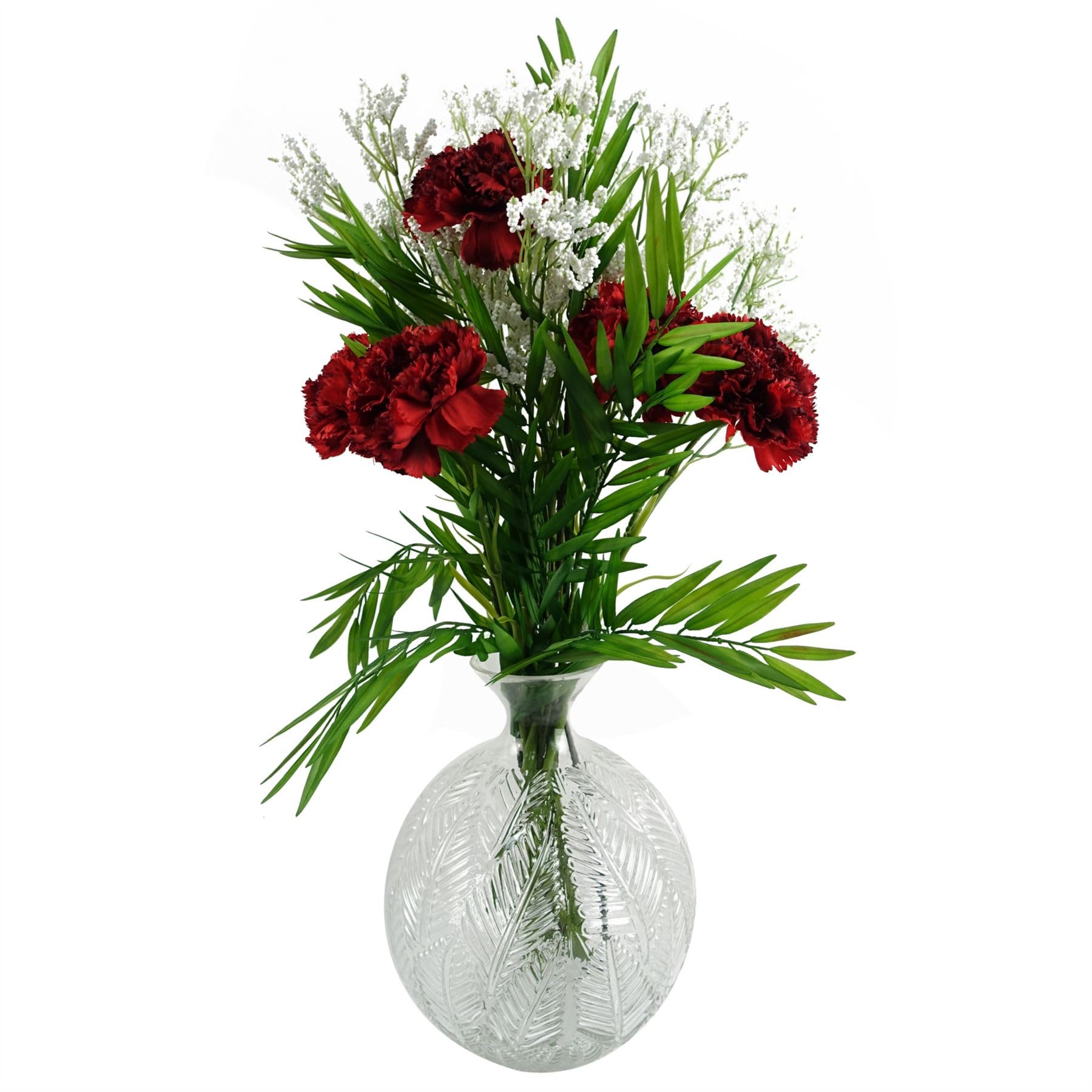 Leaf Design Artificial Flower Display with Vase
