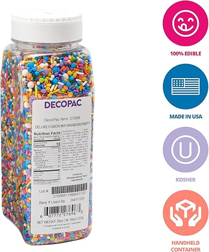 Miniatura 10 de DecoPac Autumn Fusion Mix - Gránulos de caramelo en forma de 26 onzas en un recipiente de mano, decoraciones comestibles para pasteles de