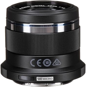 OM SYSTEM Olympus M.Zuiko Digital 45mm F1.8 Black for Micro Four Thirds System Camera, Compact Design, Beautiful Bokeh, Bright