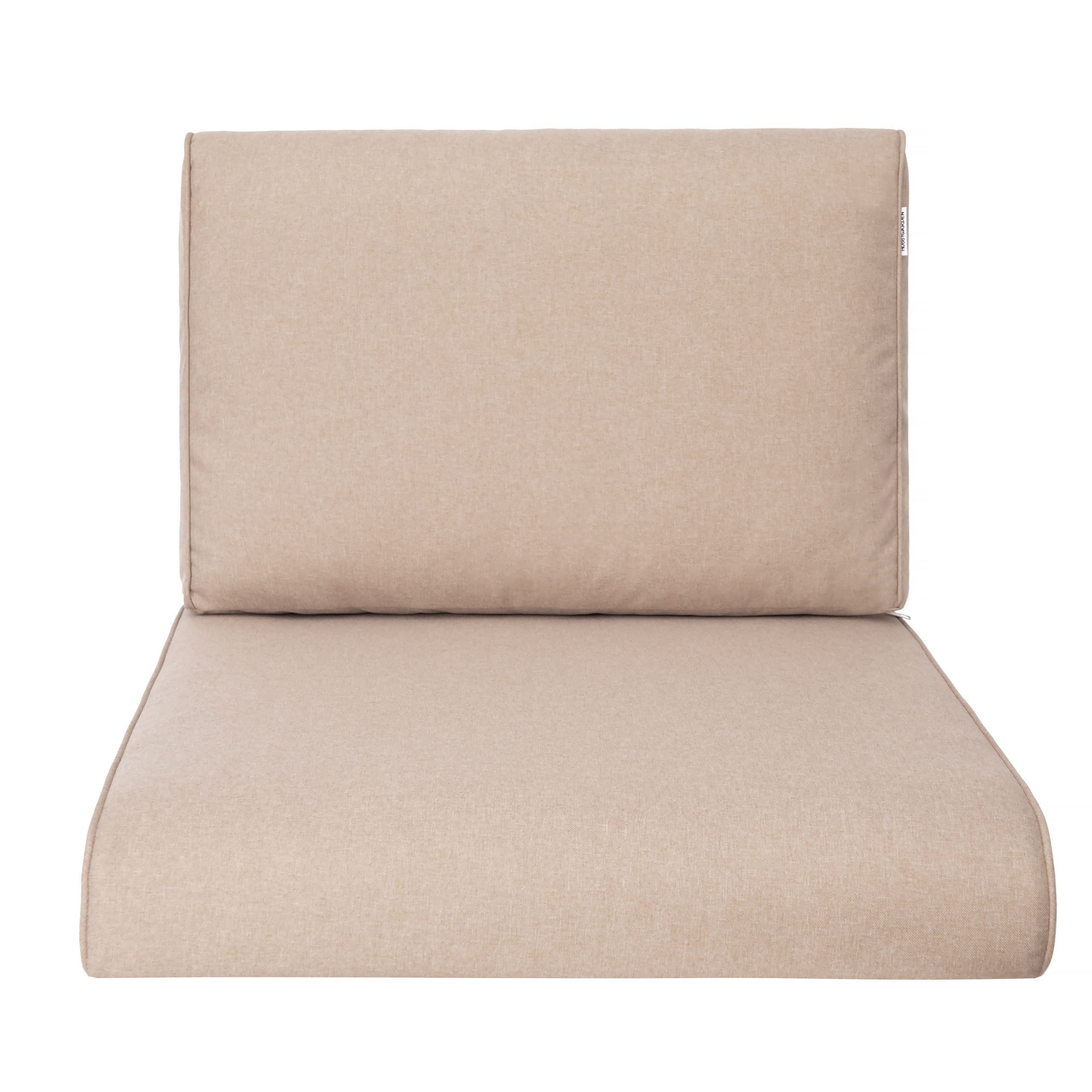 PillowPrim, Cojín para silla de ratán, para exteriores, cojín para palés, cojín de asiento, muebles de ratán, beige, 70 x 70 cm