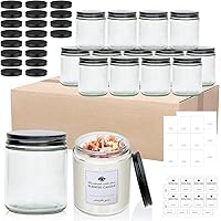 Maredash 16 Pack 8oz Glass Candle Jars with Airtight Lids - Spice Jars, Storage for Powders, Crafts & Gifts