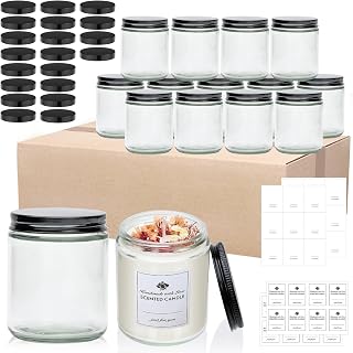 Maredash 16 Pack 8oz Glass Candle Jars with Airtight Lids - Spice Jars, Storage for Powders, Crafts & Gifts