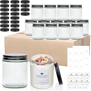 16 Pack 8 OZ Glass Jars with Lids gift for women,Candle Jars,Glass Jar f...