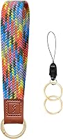 Vista 30 de Fishent Llavero elástico, bonito llavero de pulsera, cordón de muñeca tejido para llaves, llaveros para mujeres y hombres, llaves de automóvil