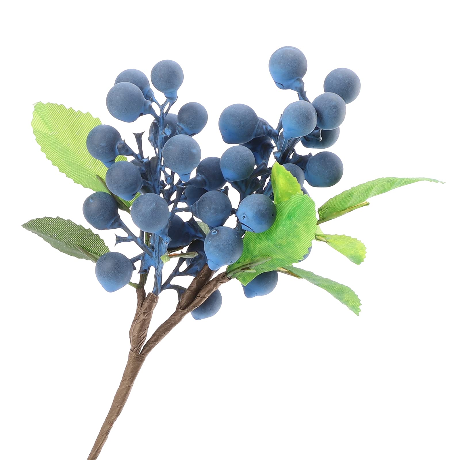 RTYUSWL 1PCS Fake Blueberries Decorations Artificial Blueberries Flowers Simulation Flowers Lifelike Blueberry with Stems for Christmas Valentine's Day Wedding DIY Bridal Bouquet Home