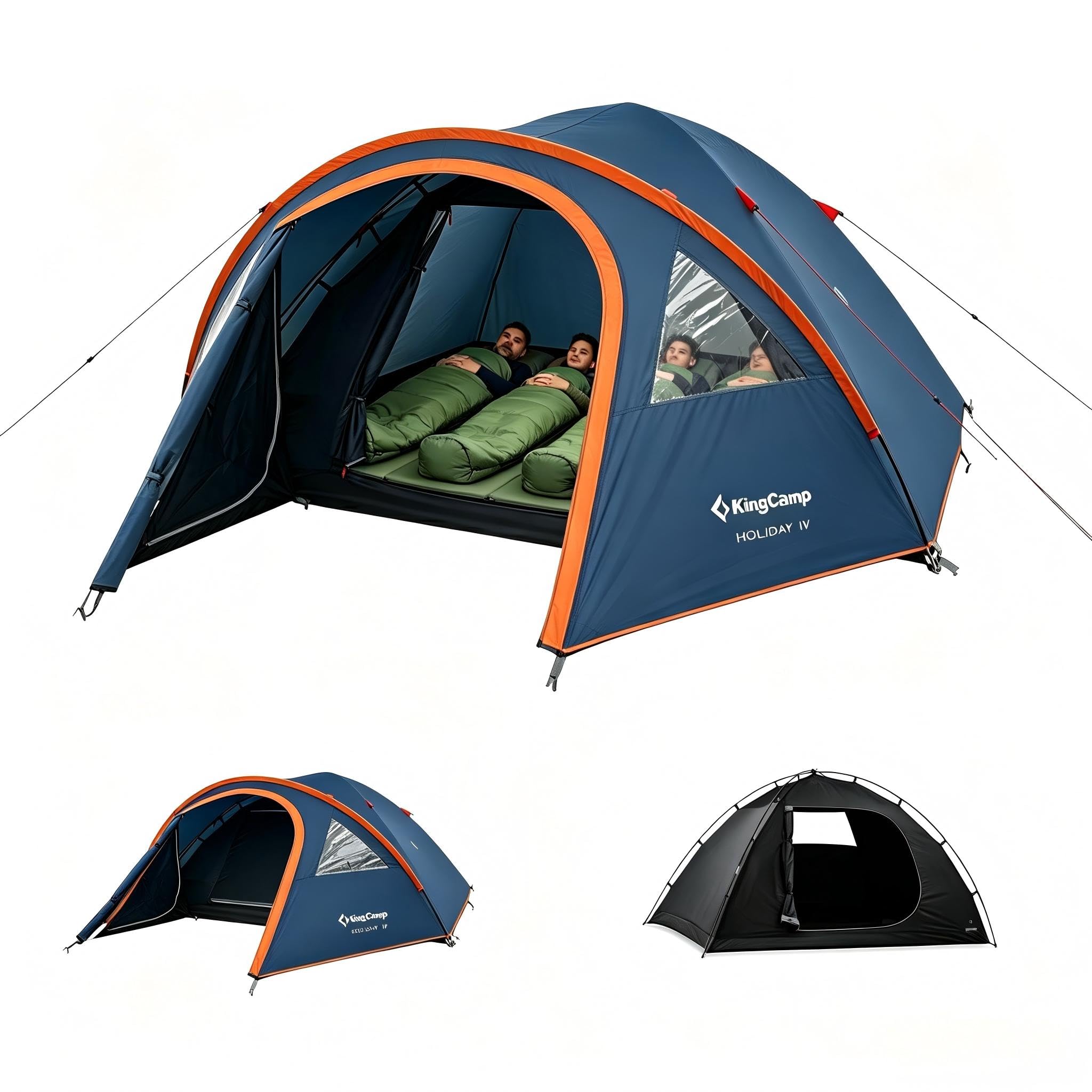 KingCamp MONDOME II namiot kempingowy dla 4 osób, ultralekki, wodoodporny namiot kopułowy, kompaktowy i przyjazny dla plecaka, idealny namiot na kemping, trekking i do aktywności na świeżym powietrzu