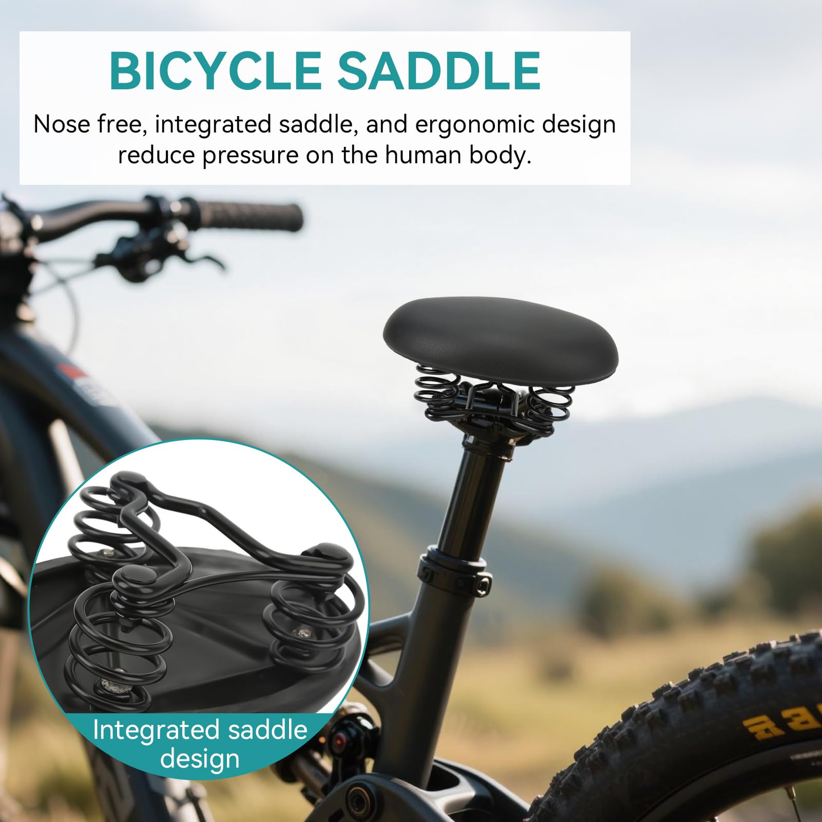 Selle De Vélo Sans Nez - Confortable Et Absorbante - Pour VTT, Vélo Route Ou Vélo Pliant - 4
