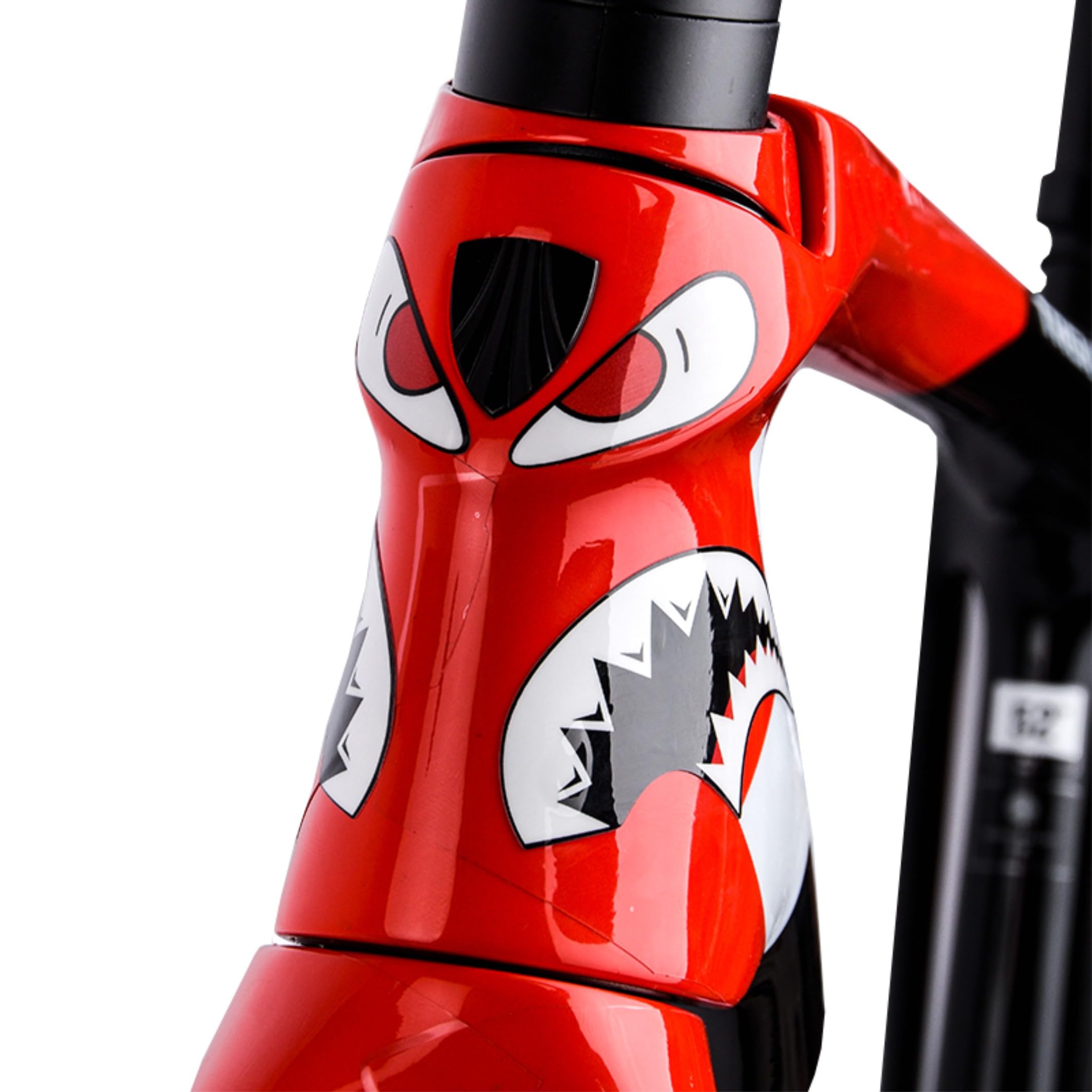 Kit 4 Adesivi per tubo di sterzo bici MTB universali SHARK squalo divertenti occhi copri graffi L116 (Modello I)