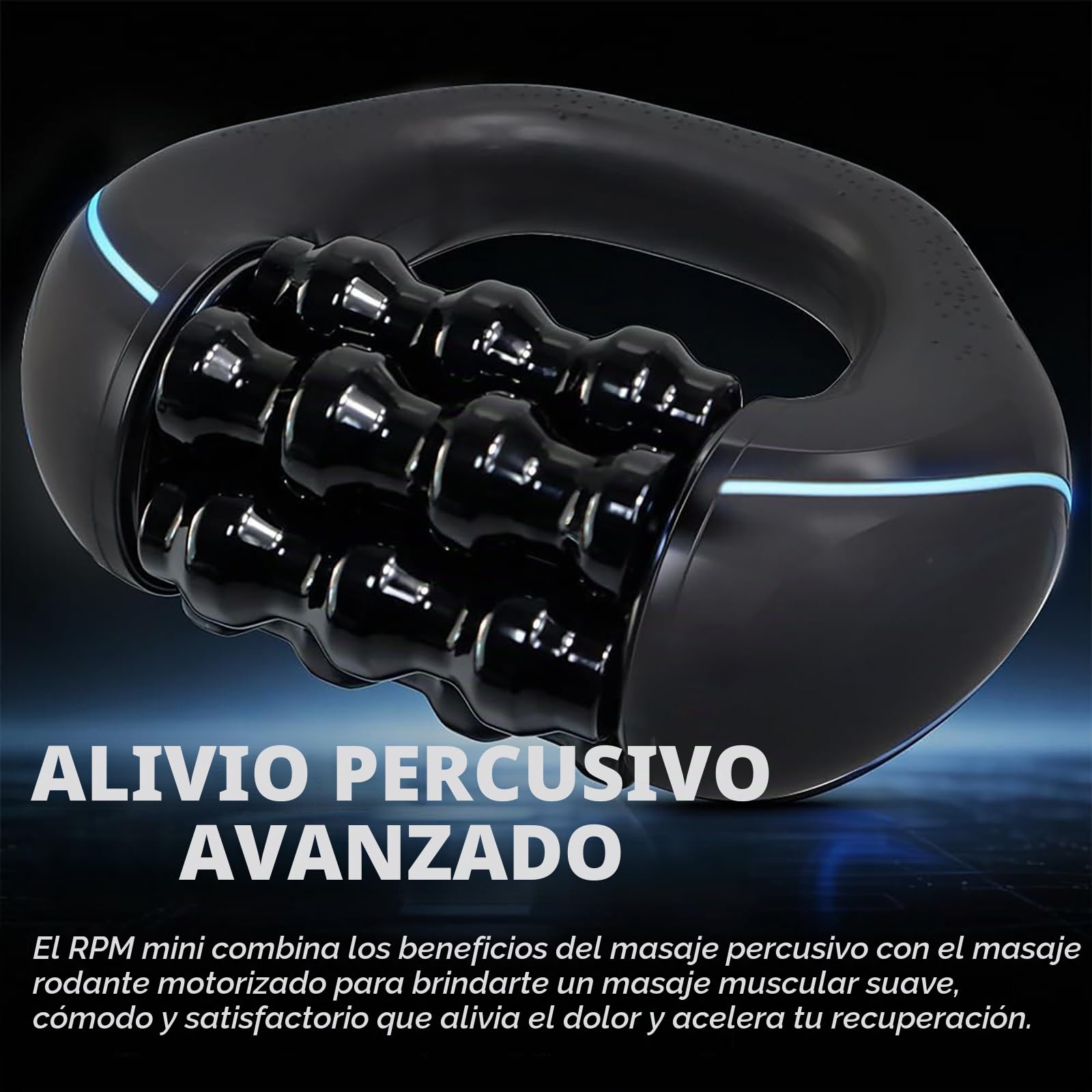 Masajeador de Rodillos Eléctrico Portátil, Masajeador EléCtrico De Mano Con Rodillos, Mini Rodillo de Percusión, 3 Niveles De Intensidad, 24 Cabezales De Masaje Giratorios Para Espalda, Piernas