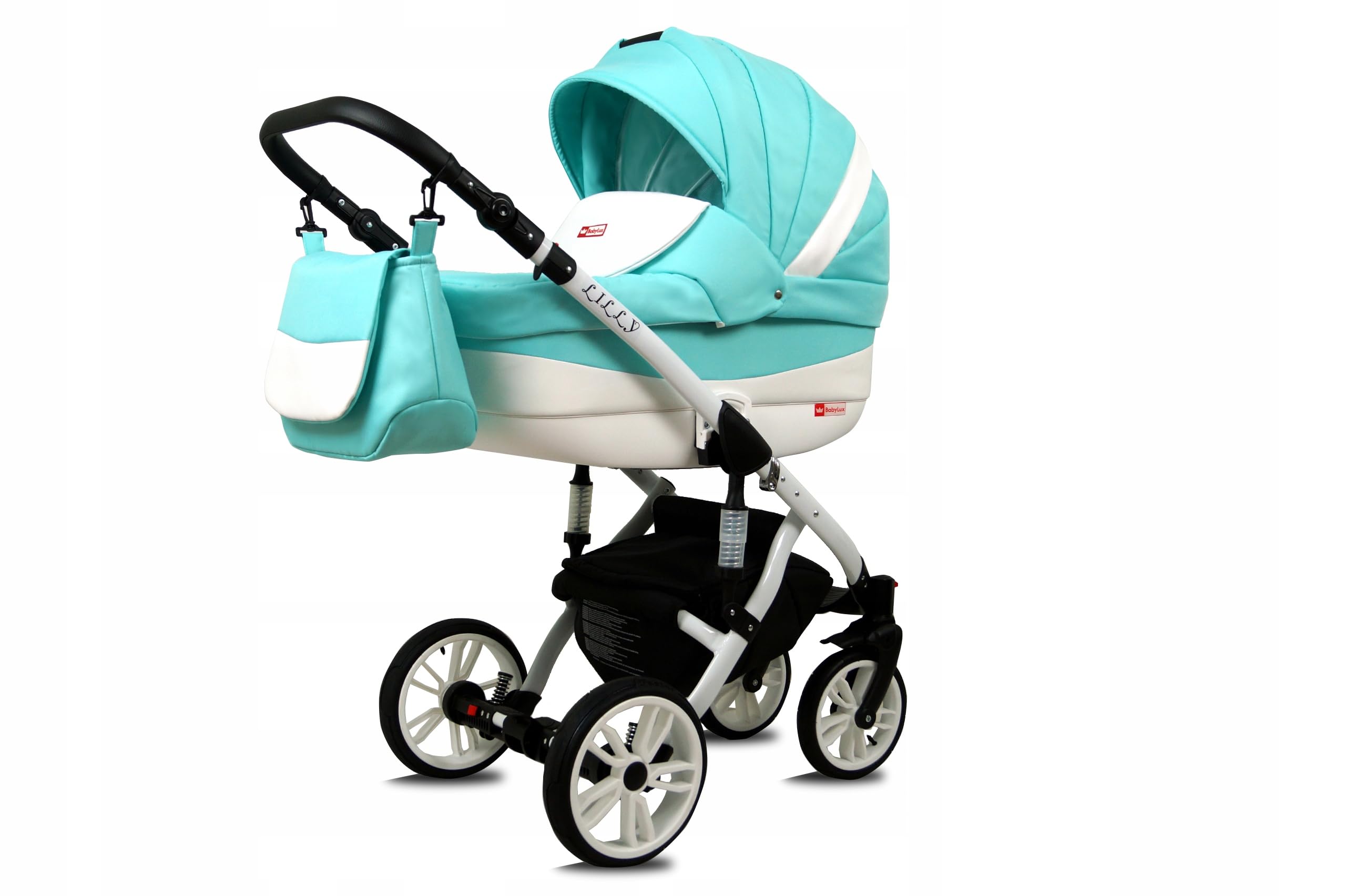 BabyLux® Carrito de Bebé Sistema de Viaje Set 3 en 1 - Lilly - incl. Capazo, Silla de Paseo, Silla Coche - Cochecito - con Bolso cambiador, Cubierta para la lluvia, Mosquitera etc.
