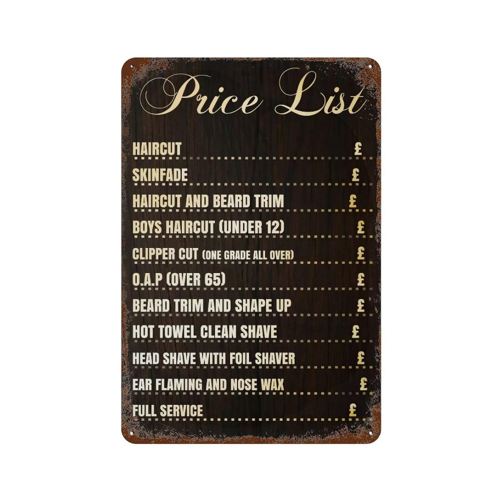 xiaoxiaoshen Barber Shop Price Salon List Wall Decor Art Metal Tin Poster Modern Home Decor Art Home Bar Shop Decorations Vintage Sign 30x20cm