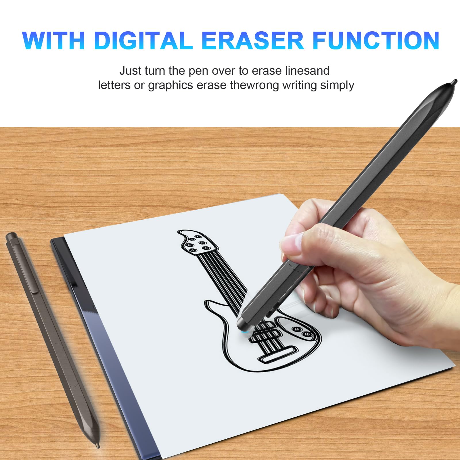 EMR Stylet pour Remarkable 2, Kindle Scribe, Note Air, Samsung Galaxy Tab (S6 Lite/S7/S8/S9) S Pen, avec sensibilité à la pression d'inclinaison 4096, rejet de paume, gomme (noir)