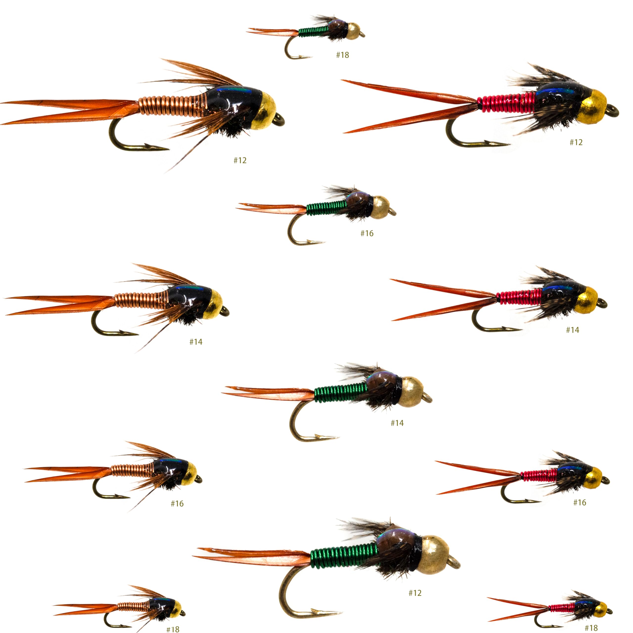 Outdoor Planet 12 Pieces Top Rating Dry/Nymph/Streamer Fly Fishing Flies Trout Fly Assortment