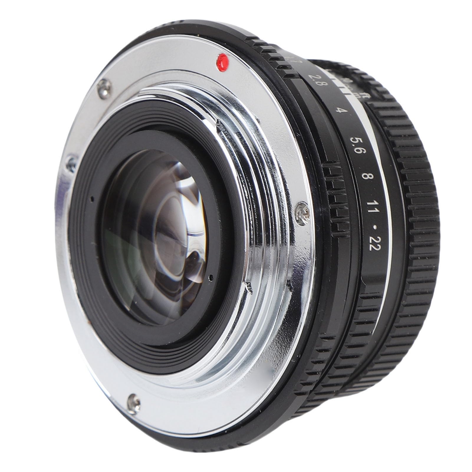 Ręczny Obiektyw Aparatu 25 Mm F1.7, Obiektyw z ręczną regulacją Ostrości o Dużej Przysłonie i przednią pokrywką, do Aparatu Bezlusterkowego G1 G3 G5 G6 G7 M4 3 z Mocowaniem 3 (BLACK)