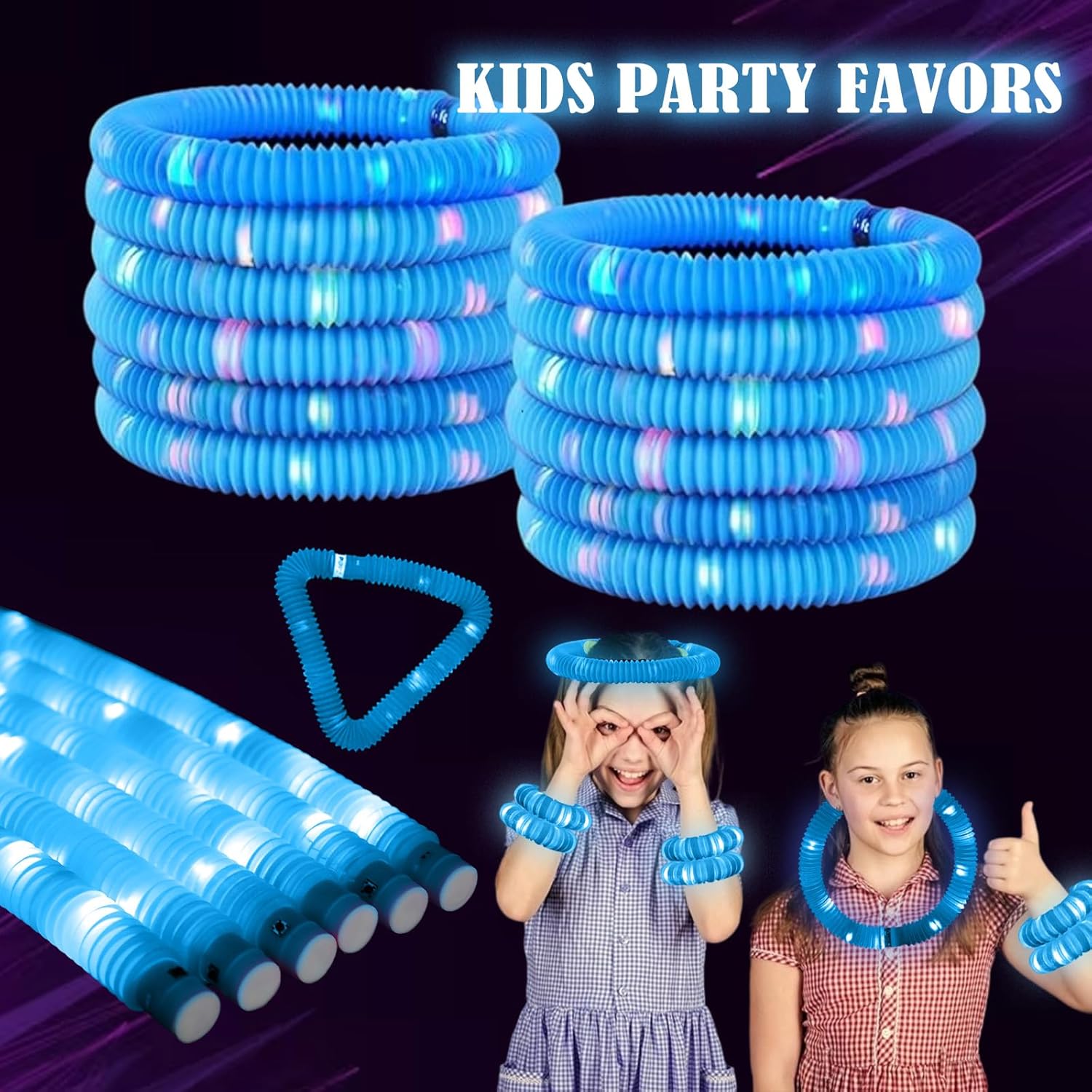 Blue 6PCS Glow Sticks Stocking Stuffers Party Favors-Glow in The Dark Party Supplies for Kids and Adults, Perfect for Festivals, Birthday Parties, Raves, Concerts, and Camping Decorations - Image 2