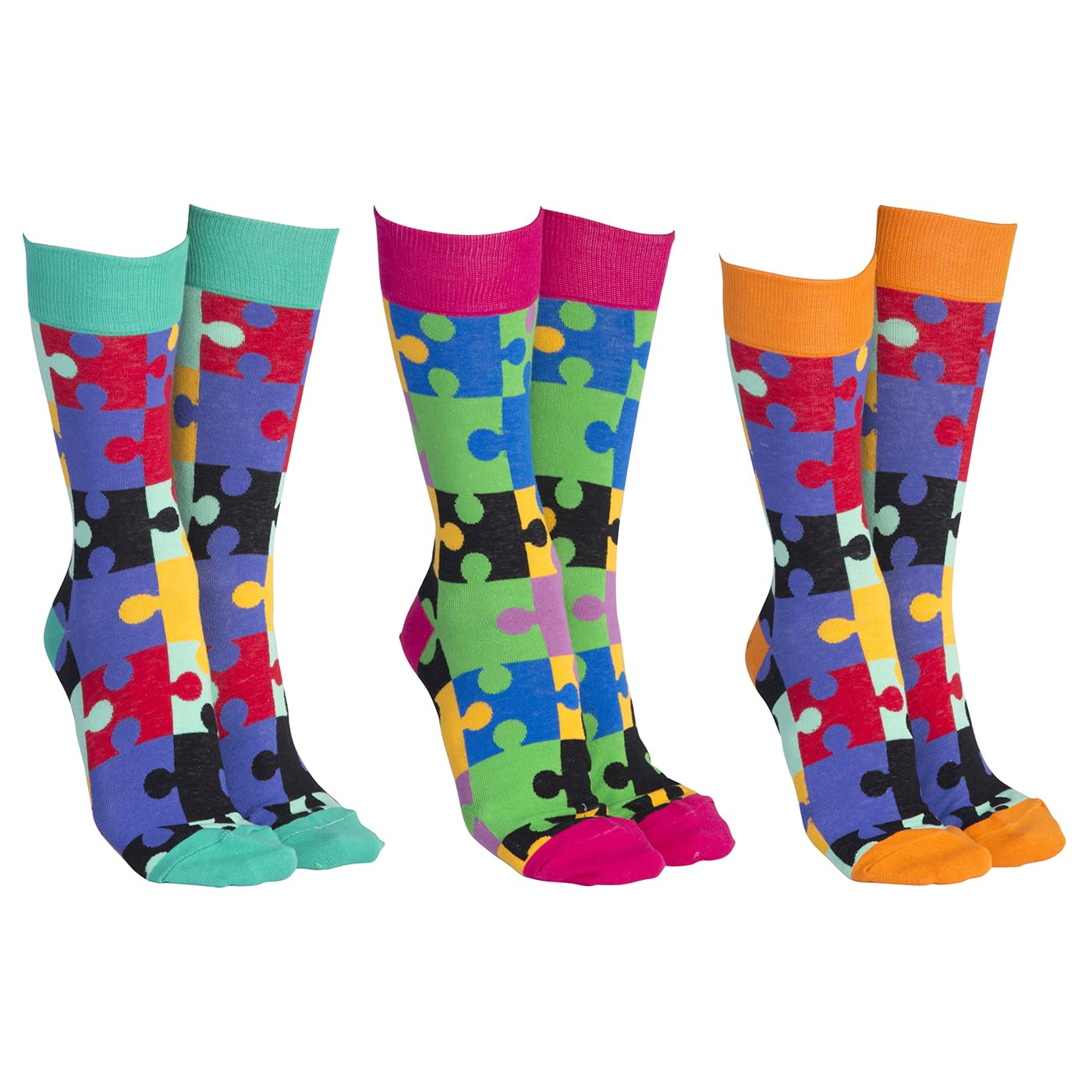 Joe Davies Sock Society Games Collection of Funky and Fun Socks - Chess, Dominoes & Jigsaw Styles! (UK, Alpha, One Size, Regular, Regular, Jigsaw)