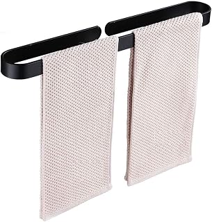 Bath Bathroom Towel Rack, Wall Mounted Single Bars Bathroom Towel Rack Rod, Bathroom Bathroom Towel Rack Toilet Kitchen Towel Shelf, Contemporary Style - NO Drilling - Aluminum27cm-black