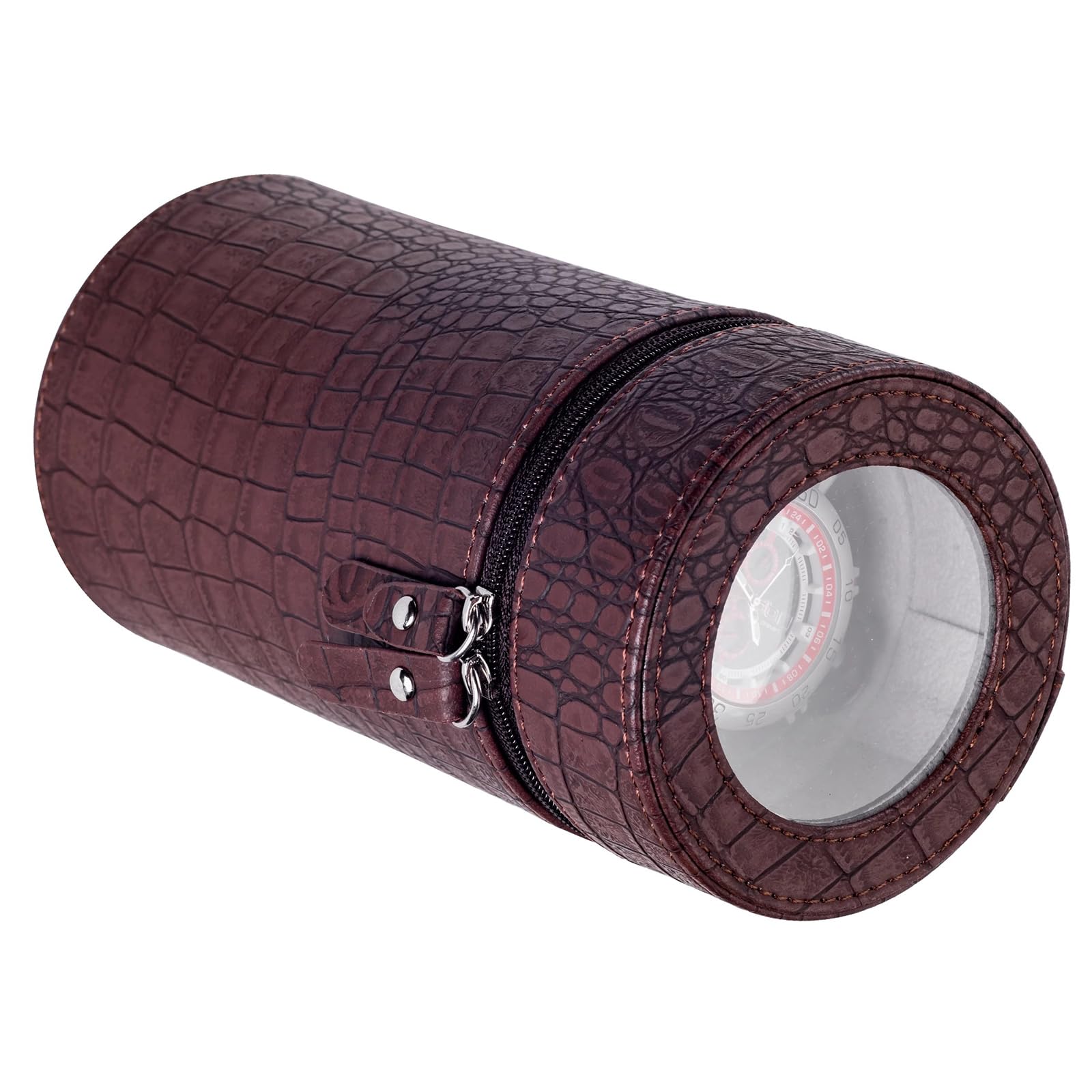 Przenośne Urządzenie Z Automatycznym Naciągiem, Cichy Silnik, 3 Tryby Sterowania, Skórzane Pudełko Do Przechowywania, Unisex (Brown)