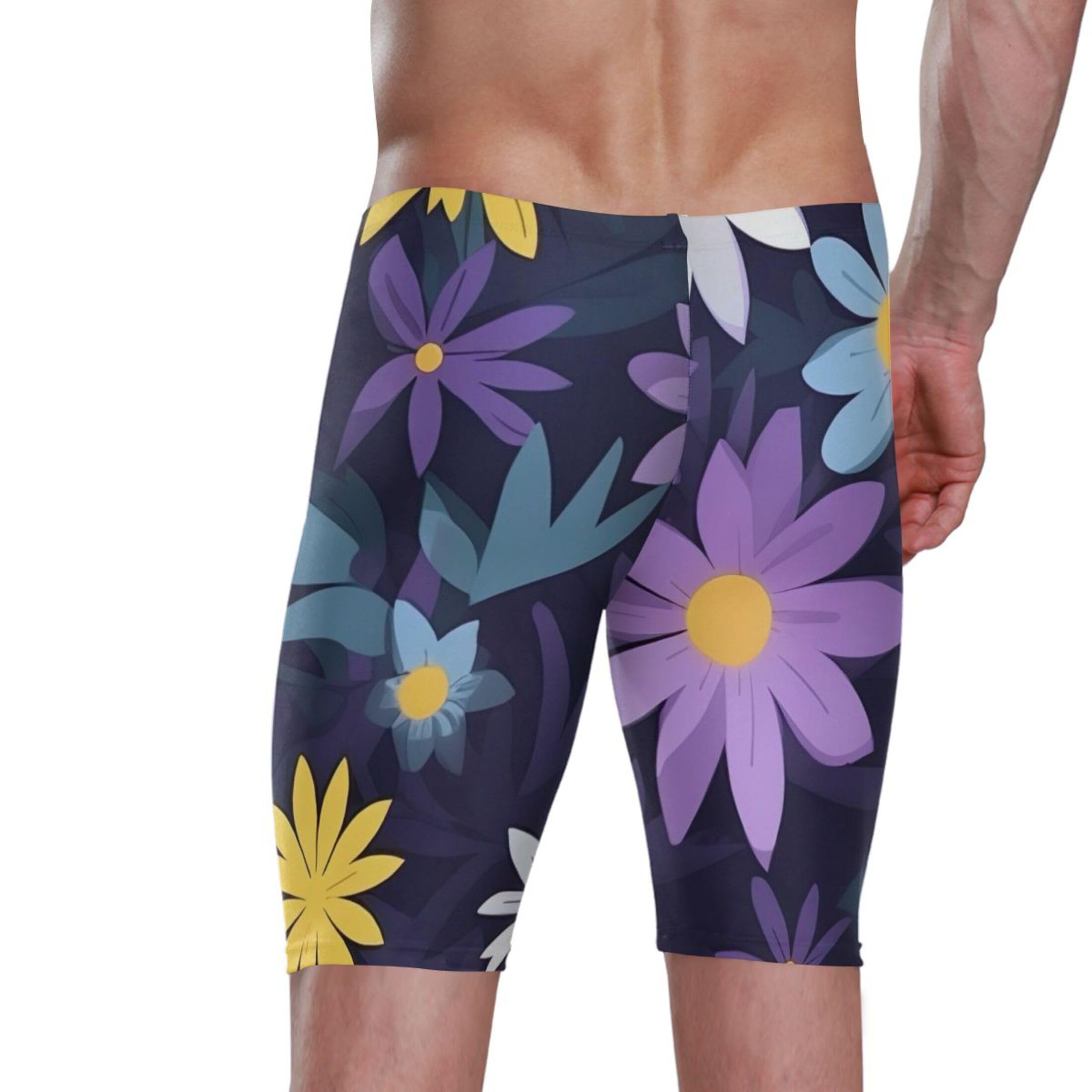 UMIRIKO Color Flower Men's Swimsuit Swim Jammers L B0400736