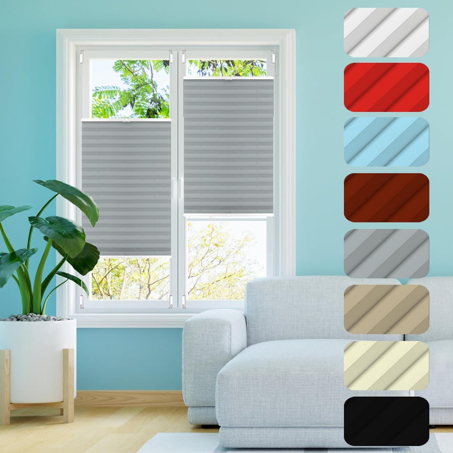 No Drill Blinds Nonwoven 55 x 60 cm Easyfix, Privacy Protection Self