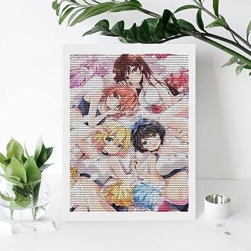 ダイヤモンドアート 彼女、お借りします ポスター DIY絵画 刺しゅうキット 大人向け 壁掛け アートパネル アートポスター イラスト 装飾 ウォールアート 壁飾り 新築お祝い プレゼント かわいい セクシーなアニメ柄 12x16