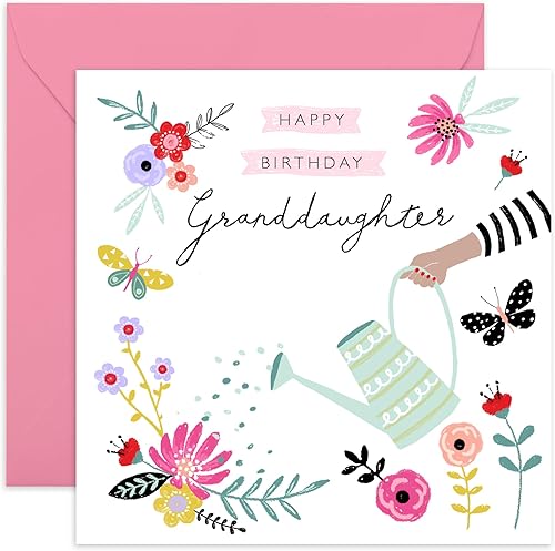 Miniatura 1 de CENTRAL 23 Tarjeta de feliz cumpleaños para nieta, jardín de flores, elegante tarjeta de cumpleaños floral para mujeres, tarjeta de flores para