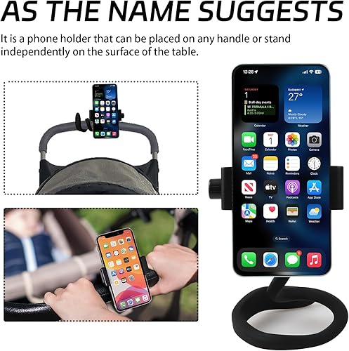 Miniatura 4 de Soporte de teléfono para cochecito portátil, portátil, flexible, soporte para teléfono celular, soporte universal para carriola, accesorios
