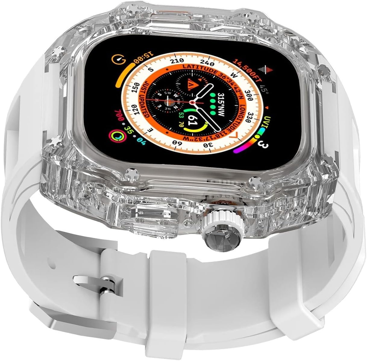 Bracelet Apple Watch Ultra 49mm transparent boîtier rigide style RM - 7