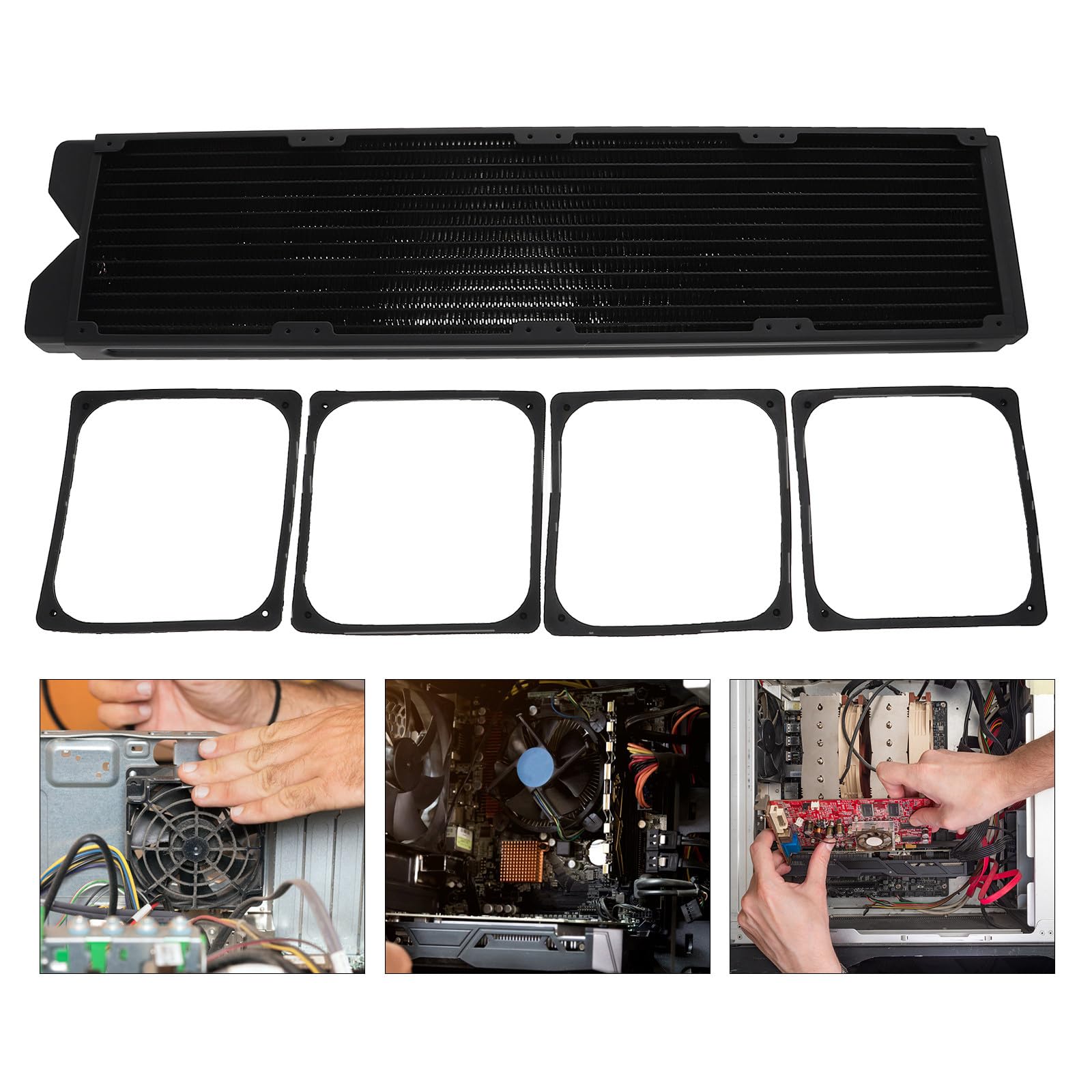 Radiateur de Refroidissement Liquide 48cm en Cuivre Haute Performance pour Pc, Faible Bruit, pour Équipements à Haute Dissipation et Impression 3d