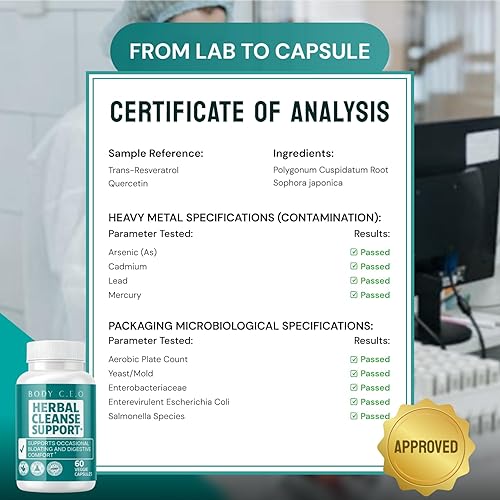 Miniatura 8 de Limpieza de hierbas - con prebióticos, botánicos y antioxidantes - para movimientos intestinales regulares, digestión, salud intestinal 60 cápsulas