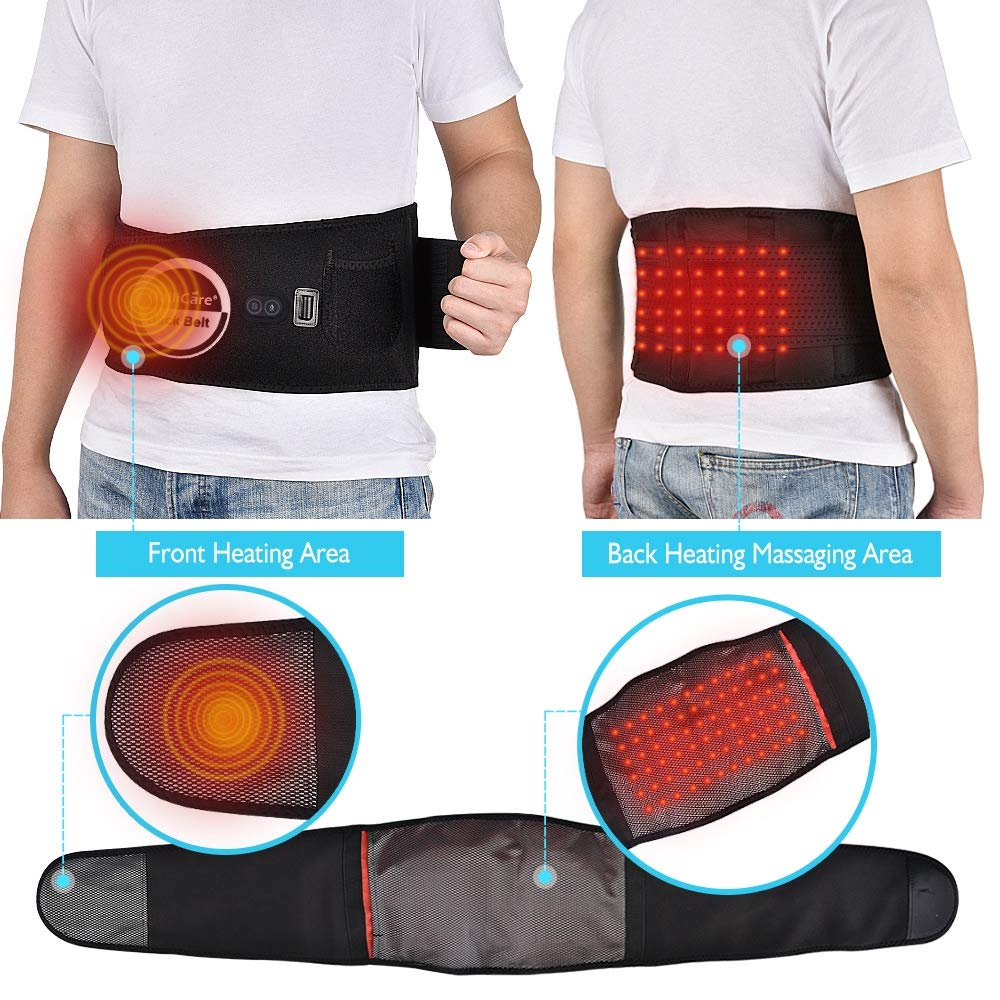 Lombare Fascia Cintura Schiena, massaggiatore Posteriore con Calore, per ernia del Disco, Sciatica, scoliosi, stenosi spinale, Cintura elettrica riscaldata,Europeanstandardplug