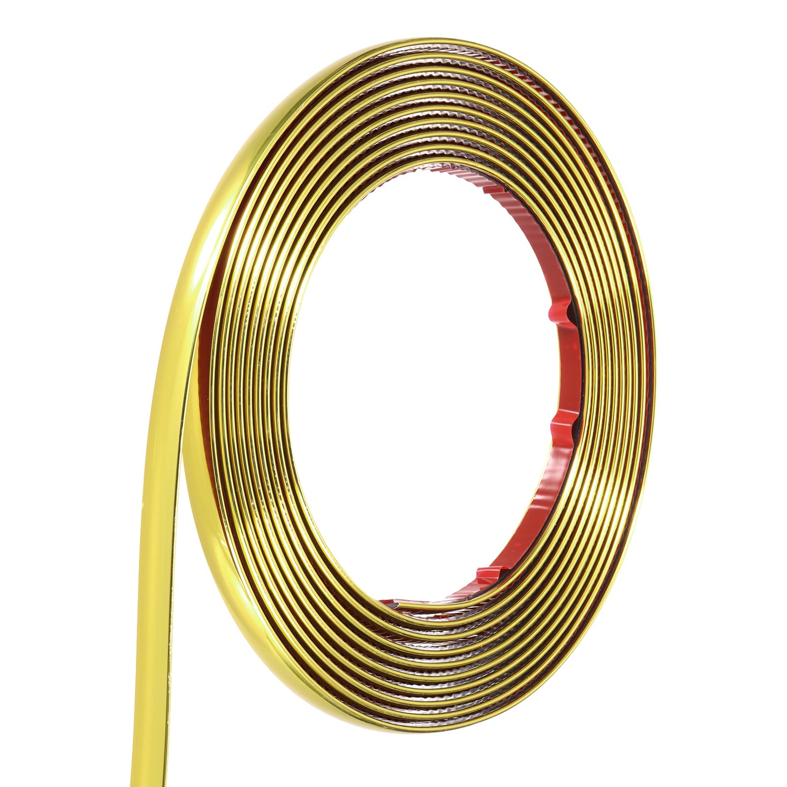 Moldura autoadhesiva flexible de 16 pies con acabado dorado mate lista para instalar sin herramientas