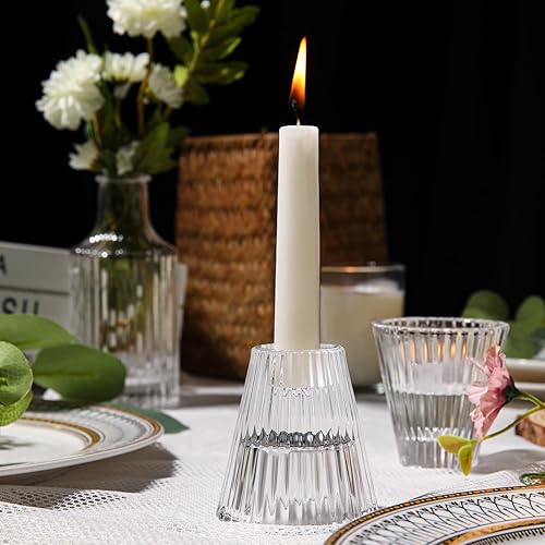 Miniatura 4 de 12 portavelas de vidrio transparente, portavelas cónicos para velas cónicas, velas de pilar, candelabros votivos para decoración de mesa de centro