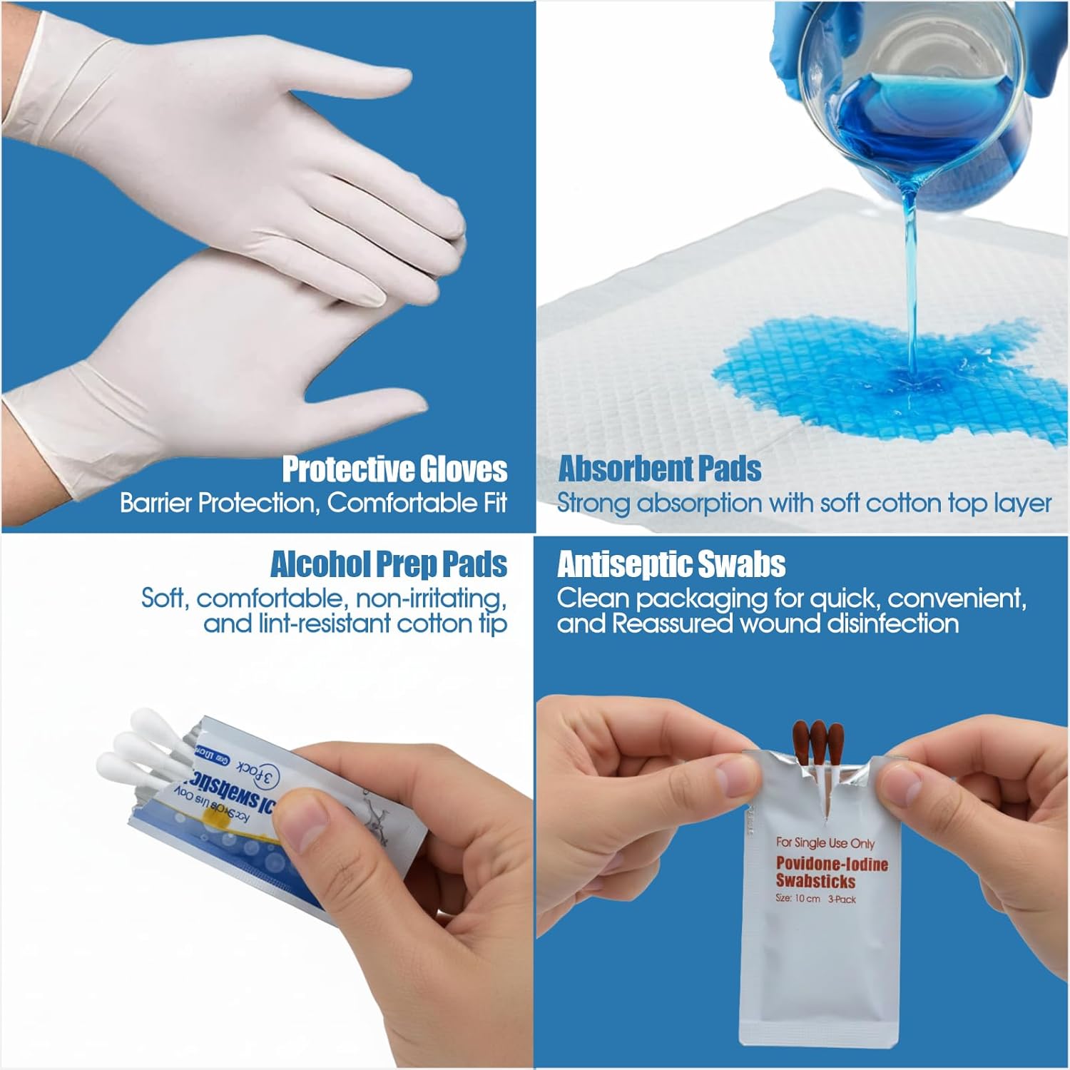 Central Line Care Kit with Gauze Swabs & Prep Pads, Sterile Procedure Supply Pack for Clinical, Veterinary & Training Use, 10 Pack