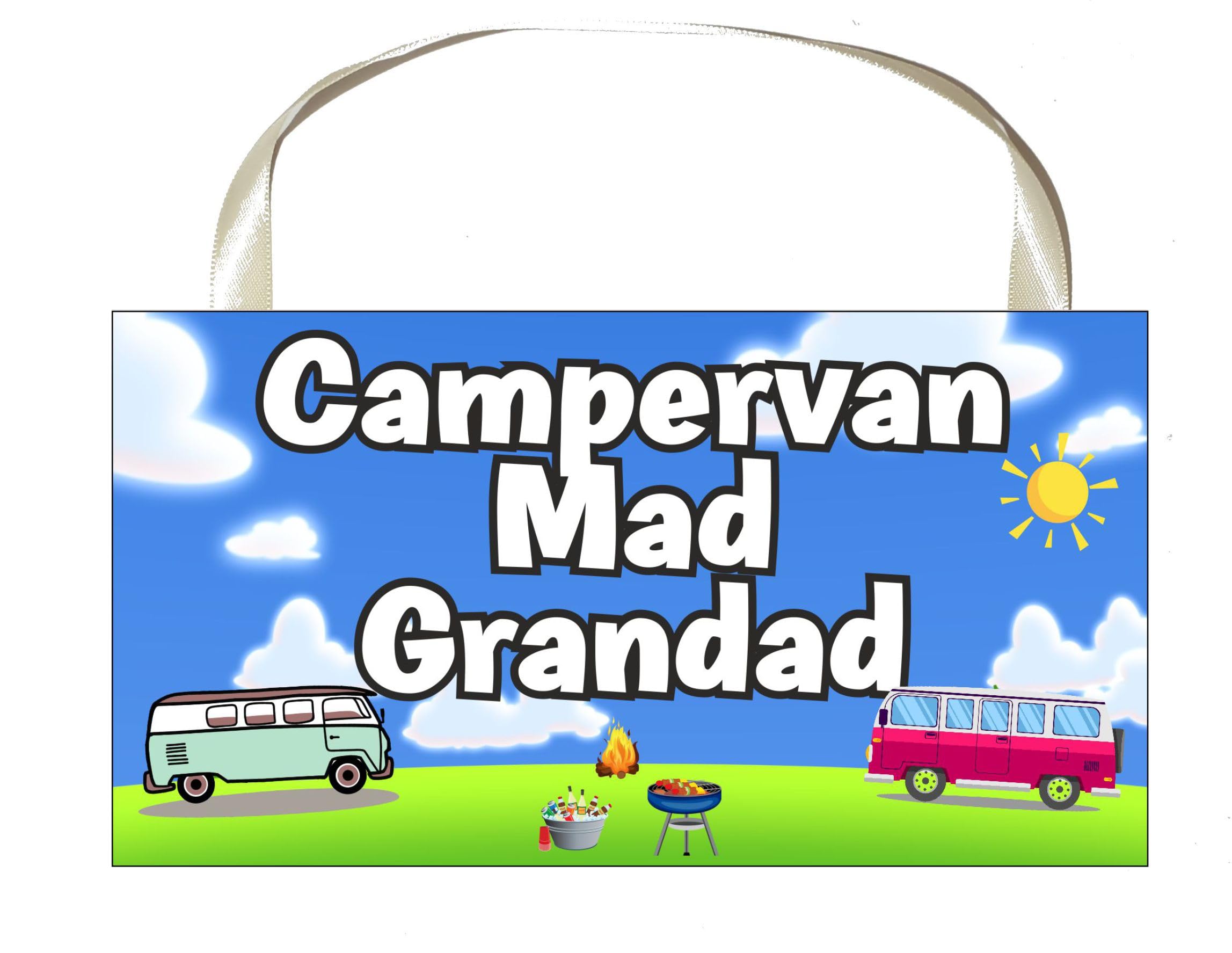 Decalarama Grandad Campervan Plaque/Sign Gift – Campervan Mad Grandad - Nice Fun Cute Novelty Holiday Present