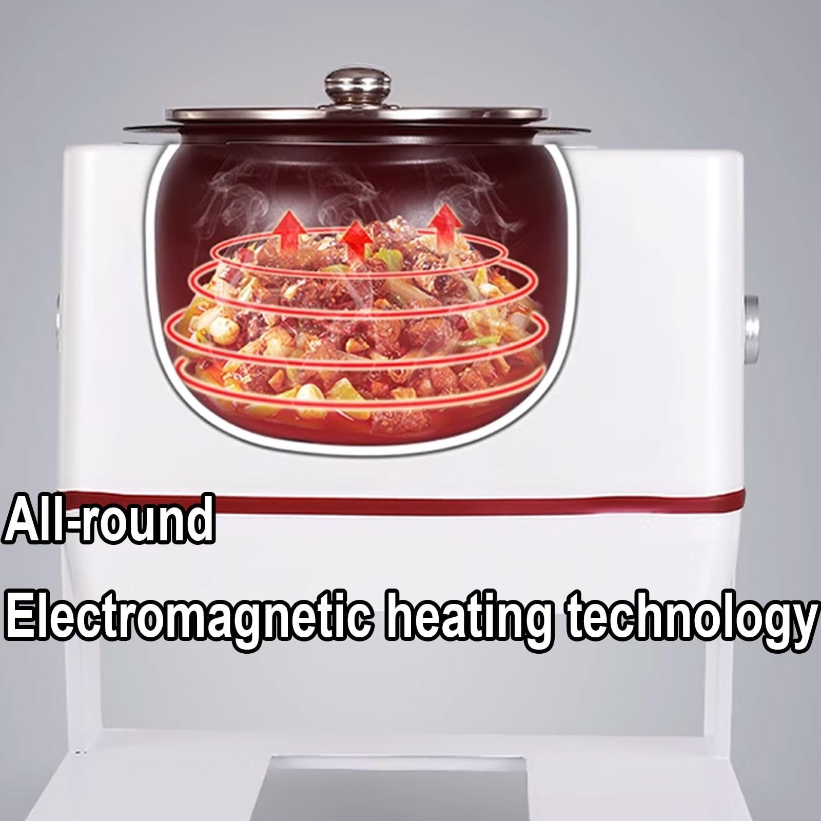 Robot De Cocina Salteado Automático 360 ​​Grados con Pantalla Táctil Se Puede Limpiar Automáticamente, Máquina Cocina Automática 6 L Sartén Antiadherente