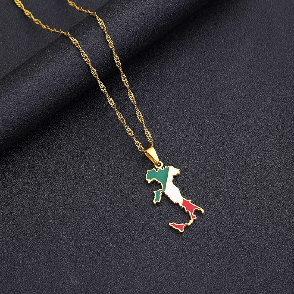 Collana Con Ciondolo Mappa Di Cuba - Unisex, Catena 45/60 Cm, Gioiello Etnico Patriottico, Regalo Simbolo Nazionale