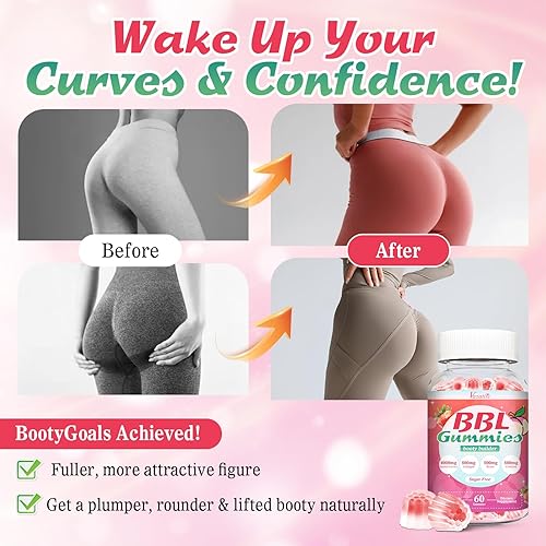 Miniatura 3 de BBL - Gomitas de glúteos para mujer, con monohidrato de creatina, colágeno y BCAA - Apoya el crecimiento de glúteos y reduce la apariencia de la