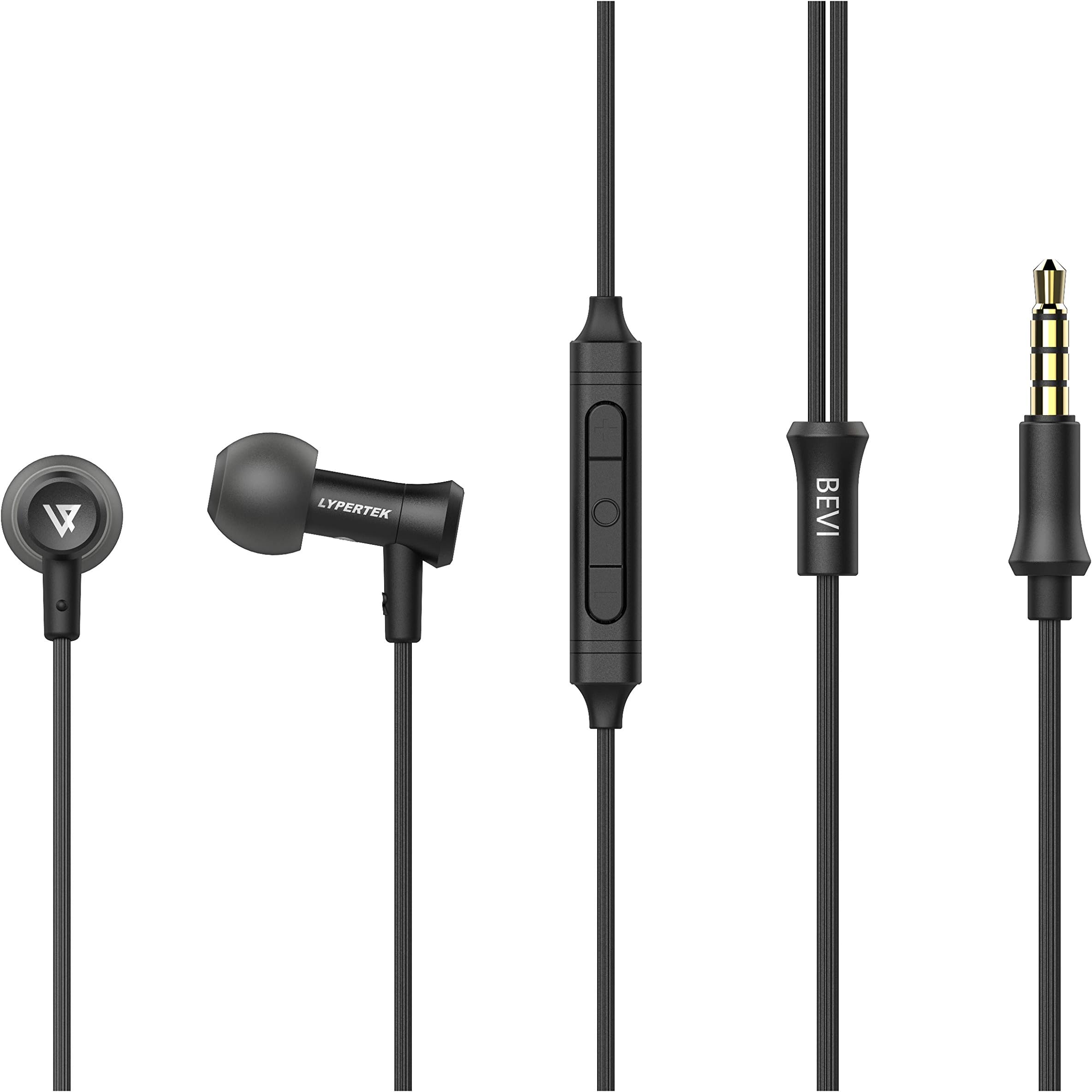 LYPERTEK BEVI - Single Balanced Armature In Ear Headphones with 3 Buttons Remote and Microphone