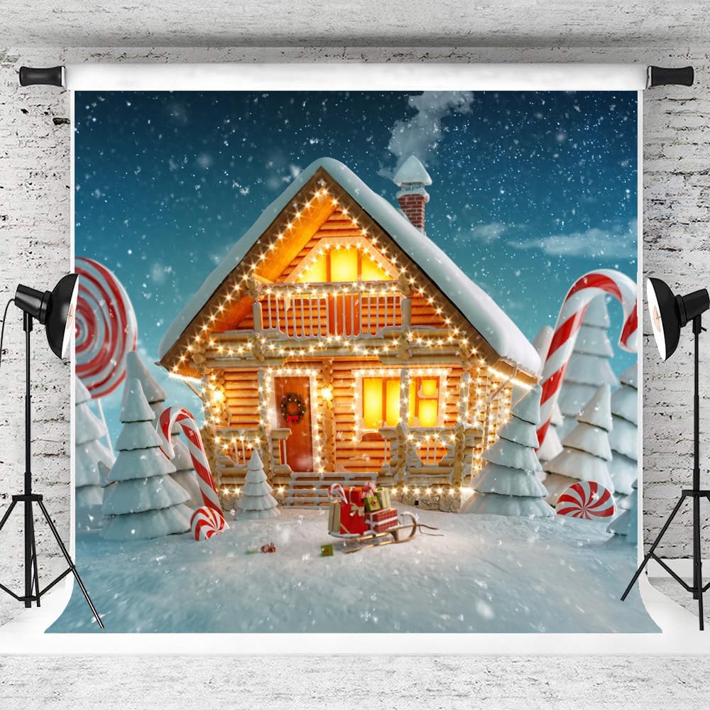 Amazon.com : AIIKES 10X10FT Christmas Backdrop Christmas Gingerbread ...