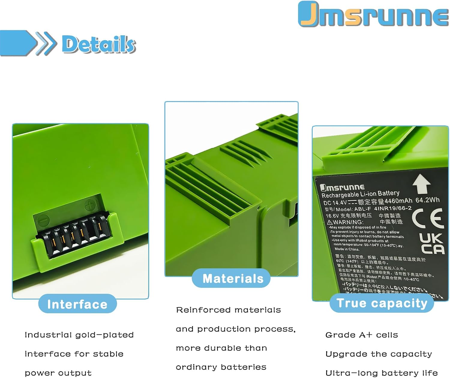 64.2Wh ABL-F Vacuum battery for Roomb i7 i7+ 7150 7156 7158 7550 7558 i8 i8+ i6 i4 4150 i4+ 4552 4550 i3 i3+ 3150 3158 3556 3550 3558 e5 e5152 e5154 e5158 e5150 e6 e6198 6198 J7 7550 J7550 7150